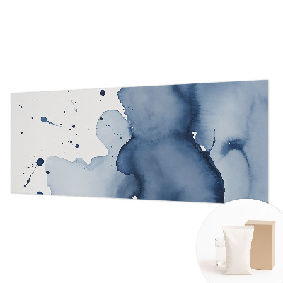 Fotobehang voor de slaapkamer met marineblauwe spetters