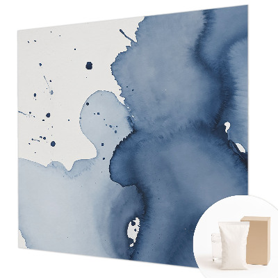 Fotobehang voor de slaapkamer met marineblauwe spetters