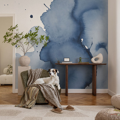 Fotobehang voor de slaapkamer Marineblauwe spetters