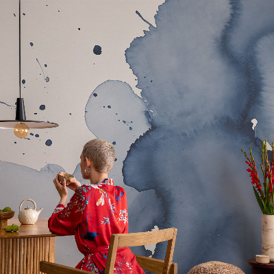 Fotobehang voor de slaapkamer Marineblauwe spetters