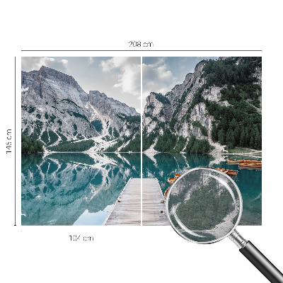Modern fotobehang met een bergpanorama