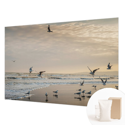 Fotobehang voor de woonkamer met een rustgevend zeegezichtenontwerp