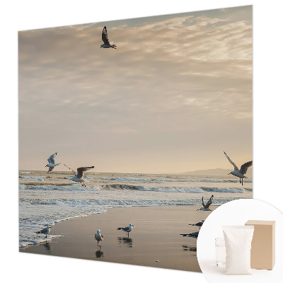 Fotobehang voor de woonkamer met een rustgevend zeegezichtenontwerp