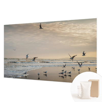 Fotobehang voor de woonkamer met een rustgevend zeegezichtenontwerp
