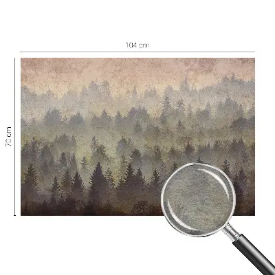 Groot fotobehang met een mistig bosmotief