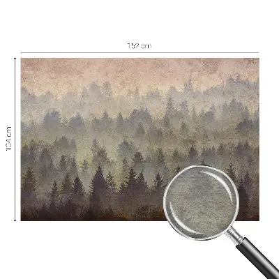 Groot fotobehang met een mistig bosmotief