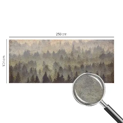 Groot fotobehang met een mistig bosmotief