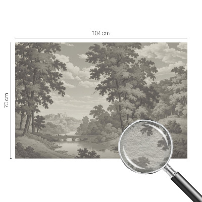 Vliesbehang fotobehang woonkamer Kasteel en brug