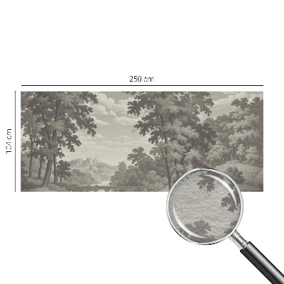 Vliesbehang fotobehang woonkamer Kasteel en brug
