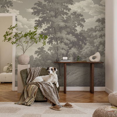 Vliesbehang fotobehang woonkamer Kasteel en brug