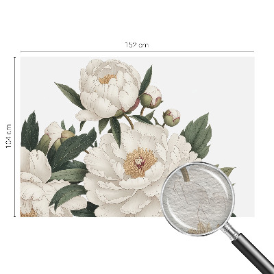 Foto behang op maat met witte pioenrozen