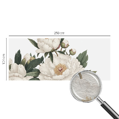 Foto behang op maat met witte pioenrozen