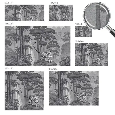 Naadloos fotobehang met een tropische jungleprint