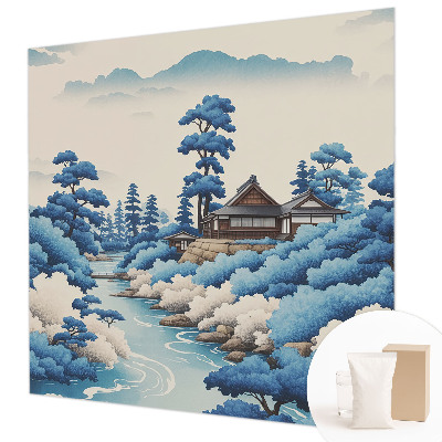 Fotobehang slaapkamer met een vredig natuurscène