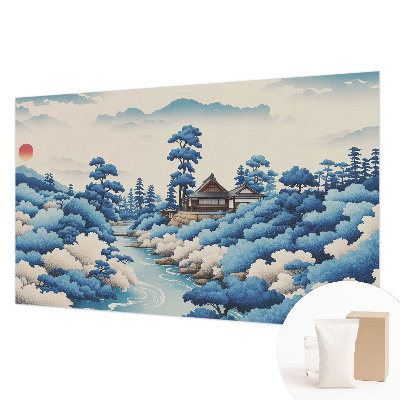 Fotobehang slaapkamer met een vredig natuurscène