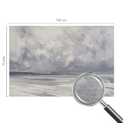 Fotobehang woonkamer met een afbeelding van een op handen zijnde storm aan de horizon