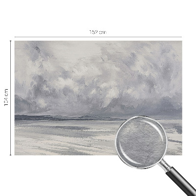 Fotobehang woonkamer met een afbeelding van een op handen zijnde storm aan de horizon