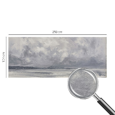 Fotobehang woonkamer met een afbeelding van een op handen zijnde storm aan de horizon