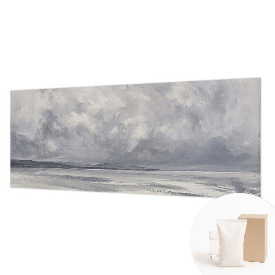 Fotobehang woonkamer met een afbeelding van een op handen zijnde storm aan de horizon