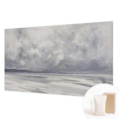 Fotobehang woonkamer met een afbeelding van een op handen zijnde storm aan de horizon