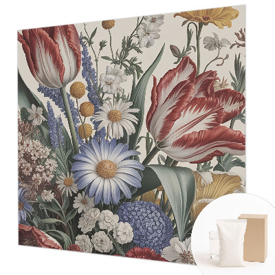 Fotobehang voor slaapkamer met een bloemenboeket als motief