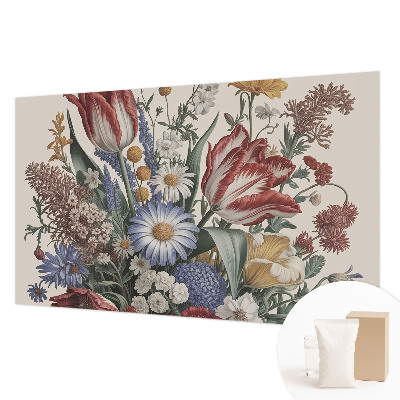 Fotobehang voor slaapkamer met een bloemenboeket als motief