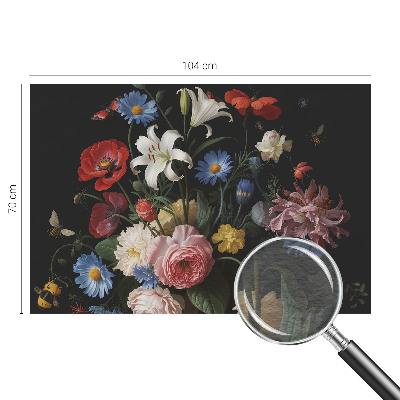 Modern fotobehang Bloemen met insecten