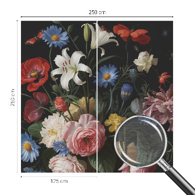 Modern fotobehang Bloemen met insecten