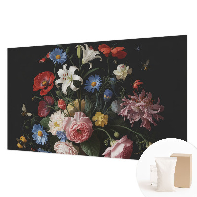 Modern fotobehang Bloemen met insecten