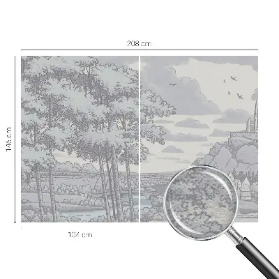Fotobehang voor de woonkamer met een sprookjesachtig landschap