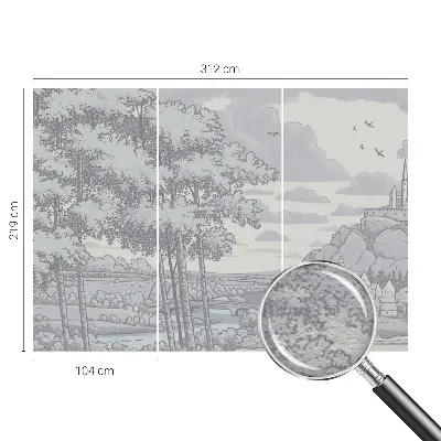 Fotobehang voor de woonkamer met een sprookjesachtig landschap