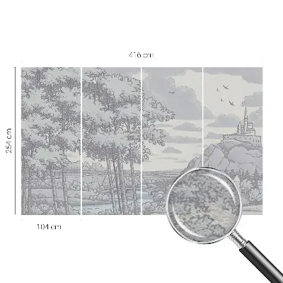 Fotobehang voor de woonkamer met een sprookjesachtig landschap
