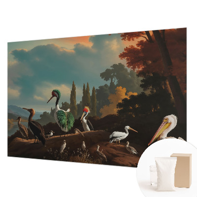 Premium fotobehang met een schilderachtig vogelmotief