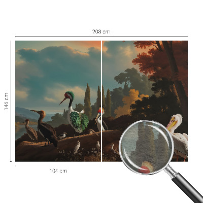 Premium fotobehang met een schilderachtig vogelmotief