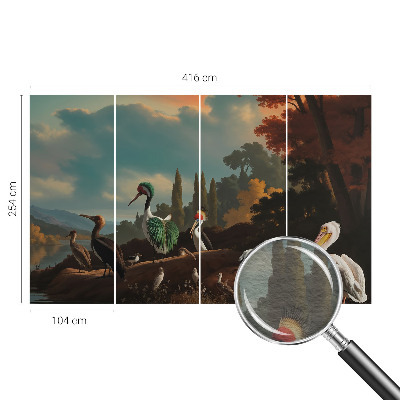 Premium fotobehang met een schilderachtig vogelmotief