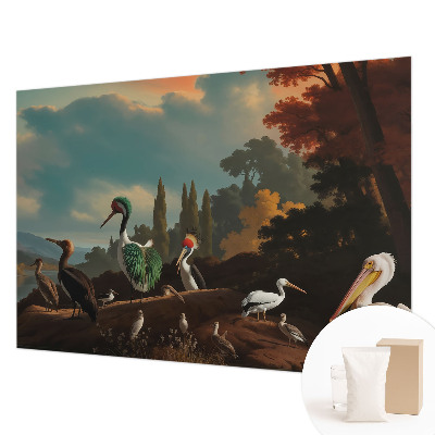 Premium fotobehang Schilderachtige vogels