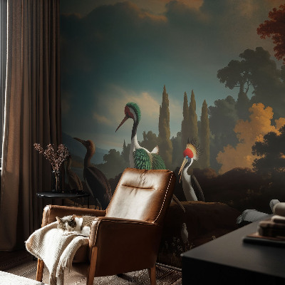 Premium fotobehang met een schilderachtig vogelmotief