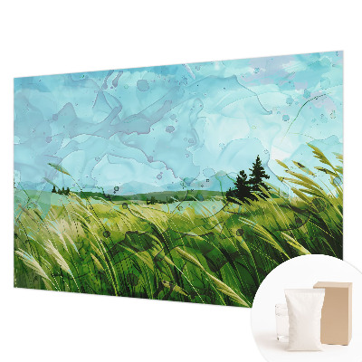Vlies fotobehang met groene landschappen