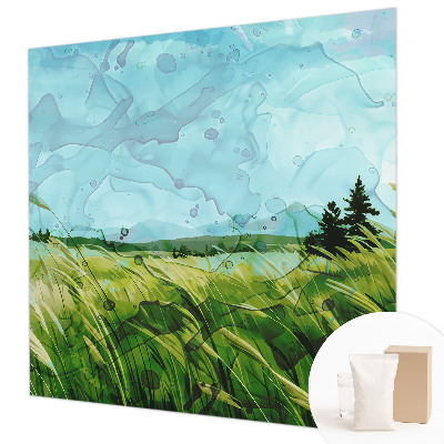 Vlies fotobehang met groene landschappen