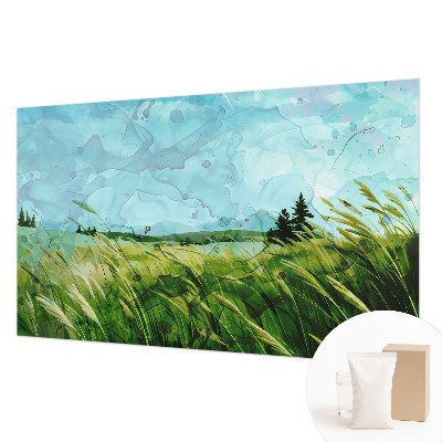 Vlies fotobehang met groene landschappen