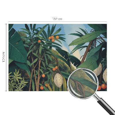 Vliesbehang fotobehang woonkamer met een tropische junglemotief