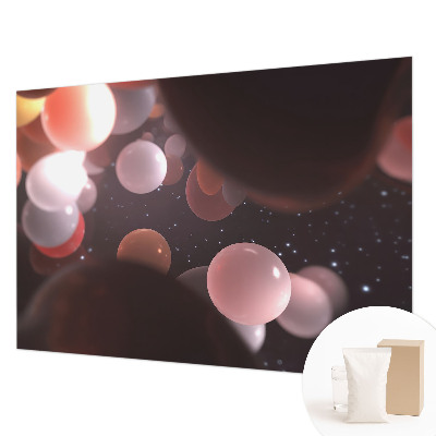 Fotobehang vliesbehang met motief van ruimteballen