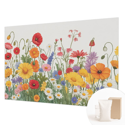 Vlies fotobehang op maat met een bloemenweide als motief