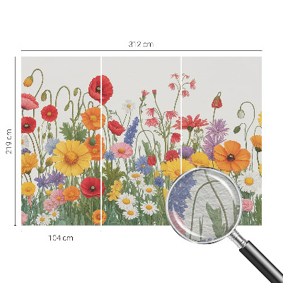 Vlies fotobehang op maat met een bloemenweide als motief