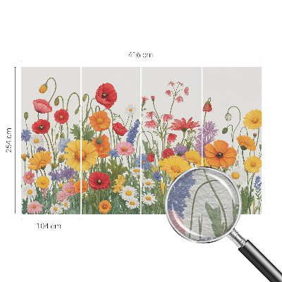 Vlies fotobehang op maat met een bloemenweide als motief