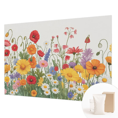 Vlies fotobehang op maat met een bloemenweide als motief