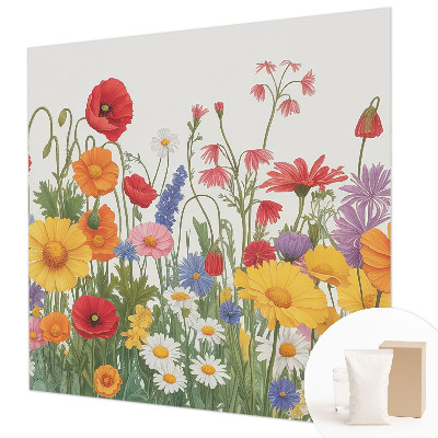 Vlies fotobehang op maat met een bloemenweide als motief