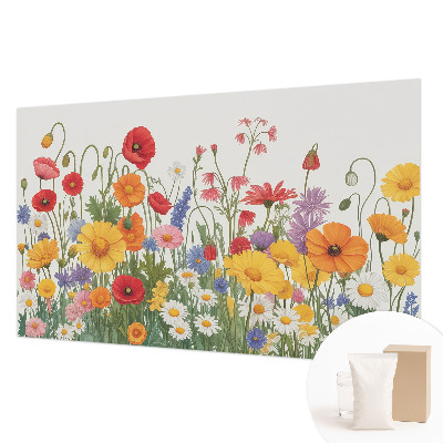 Vlies fotobehang op maat met een bloemenweide als motief