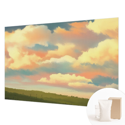 Luxe fotobehang met een print van hemelwolken