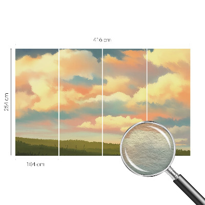Luxe fotobehang met een print van hemelwolken